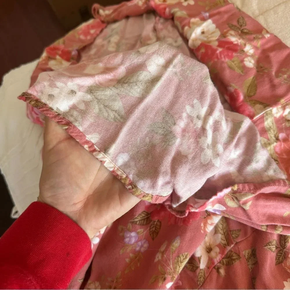 Paper Heart Pink Floral Puff Sleeve Off the Shoulder Mini Dress - Picture 11 of 11